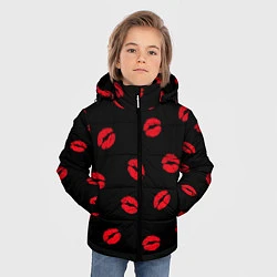 Куртка зимняя для мальчика Поцелуи, цвет: 3D-светло-серый — фото 2