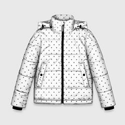 Куртка зимняя для мальчика Сердечки черные на белом, цвет: 3D-черный