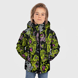 Куртка зимняя для мальчика Хеллоуин зомби, цвет: 3D-черный — фото 2