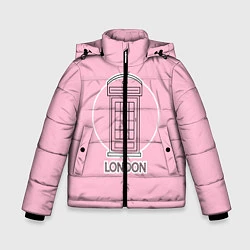 Куртка зимняя для мальчика Телефонная будка, London, цвет: 3D-черный
