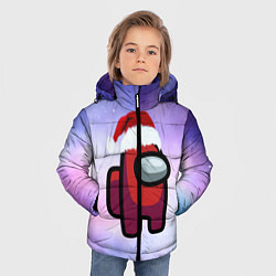 Куртка зимняя для мальчика Новогодний Among us, цвет: 3D-светло-серый — фото 2