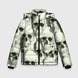 Куртка зимняя для мальчика Черепа 4 вариант, цвет: 3D-черный