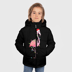 Куртка зимняя для мальчика Новогодний Фламинго, цвет: 3D-светло-серый — фото 2