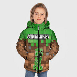 Куртка зимняя для мальчика MineCraft Крипер, цвет: 3D-красный — фото 2