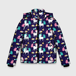 Куртка зимняя для мальчика Unicorn pattern, цвет: 3D-светло-серый