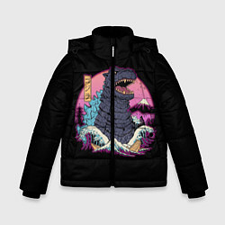 Куртка зимняя для мальчика Godzilla, цвет: 3D-светло-серый