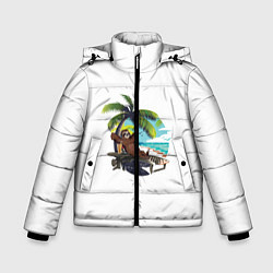 Куртка зимняя для мальчика Отпуск, цвет: 3D-черный