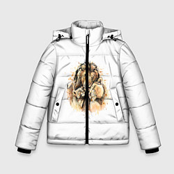 Куртка зимняя для мальчика Львы, цвет: 3D-черный