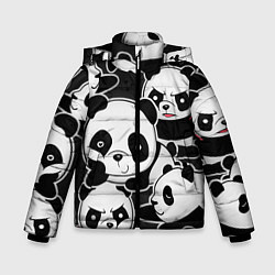 Куртка зимняя для мальчика Смешные панды, цвет: 3D-красный