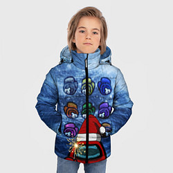 Куртка зимняя для мальчика Among us Happy New Year, цвет: 3D-черный — фото 2