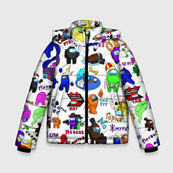 Куртка зимняя для мальчика AMONG US STICKERBOMBING, цвет: 3D-черный