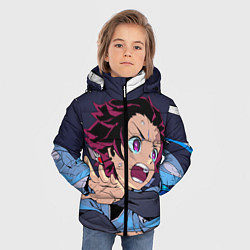 Куртка зимняя для мальчика Клинок Рассекающий Демонов, цвет: 3D-светло-серый — фото 2
