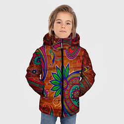 Куртка зимняя для мальчика Узоры текстура фон, цвет: 3D-красный — фото 2