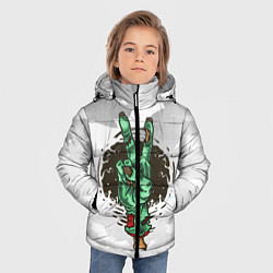 Куртка зимняя для мальчика Zombie peace hand, цвет: 3D-красный — фото 2