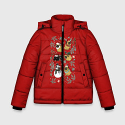 Куртка зимняя для мальчика Новогоднее настроение, цвет: 3D-черный