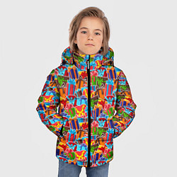 Куртка зимняя для мальчика Подарки, цвет: 3D-черный — фото 2