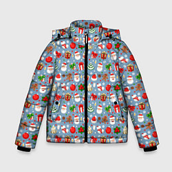 Куртка зимняя для мальчика Новый Год, цвет: 3D-светло-серый
