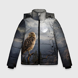 Куртка зимняя для мальчика Сова, цвет: 3D-черный
