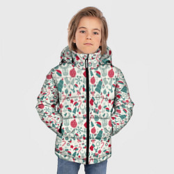 Куртка зимняя для мальчика Новогодняя Символика, цвет: 3D-красный — фото 2