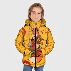 Куртка зимняя для мальчика Лис Самурай, цвет: 3D-черный — фото 2