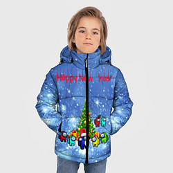 Куртка зимняя для мальчика Among Us New Year, цвет: 3D-красный — фото 2