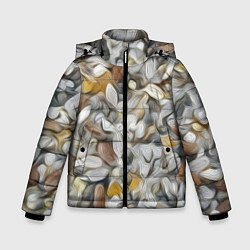 Зимняя куртка для мальчика Желто-серый каменный узор