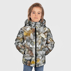 Куртка зимняя для мальчика Желто-серый каменный узор, цвет: 3D-черный — фото 2