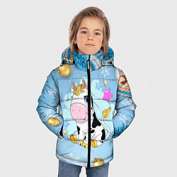 Куртка зимняя для мальчика Милый новогодний бычок, цвет: 3D-черный — фото 2