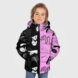 Куртка зимняя для мальчика Руки, статуи, цвет: 3D-черный — фото 2