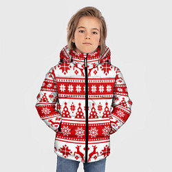 Куртка зимняя для мальчика Новый Год Олени и снежинки, цвет: 3D-черный — фото 2