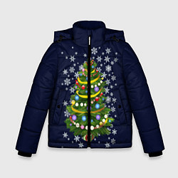 Куртка зимняя для мальчика Новогодняя Ёлка, цвет: 3D-светло-серый