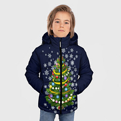 Куртка зимняя для мальчика Новогодняя Ёлка, цвет: 3D-черный — фото 2