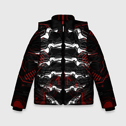 Куртка зимняя для мальчика Цифровой киберскелет, цвет: 3D-черный