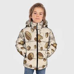 Куртка зимняя для мальчика Кофейный узор на светлом, цвет: 3D-светло-серый — фото 2