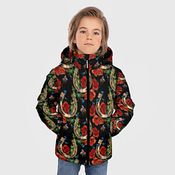 Куртка зимняя для мальчика Подковы, цвет: 3D-черный — фото 2