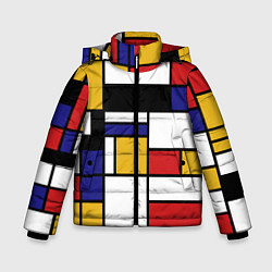 Куртка зимняя для мальчика Color blocking, цвет: 3D-светло-серый