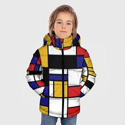 Куртка зимняя для мальчика Color blocking, цвет: 3D-черный — фото 2