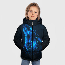 Куртка зимняя для мальчика Космический Волк, цвет: 3D-светло-серый — фото 2