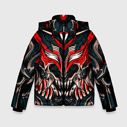 Куртка зимняя для мальчика Черный самурай, цвет: 3D-красный