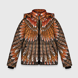 Куртка зимняя для мальчика Оперение: орел, цвет: 3D-черный