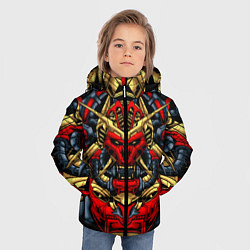 Куртка зимняя для мальчика Механический самурай, цвет: 3D-черный — фото 2