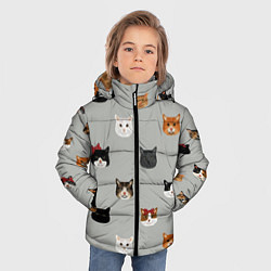 Куртка зимняя для мальчика Кошечки, цвет: 3D-черный — фото 2