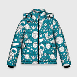 Куртка зимняя для мальчика NASA, цвет: 3D-черный