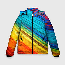 Зимняя куртка для мальчика Цветной мех диагональ