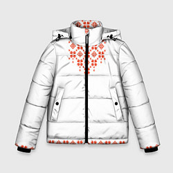 Куртка зимняя для мальчика Белорусская вышиванка, цвет: 3D-светло-серый
