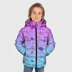 Куртка зимняя для мальчика Котики в полете, цвет: 3D-черный — фото 2