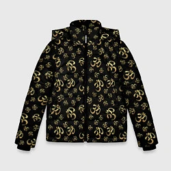 Куртка зимняя для мальчика Мантра ОМ, цвет: 3D-черный