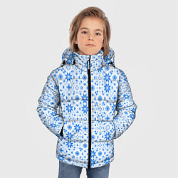 Куртка зимняя для мальчика Орнамент снежинки, цвет: 3D-черный — фото 2