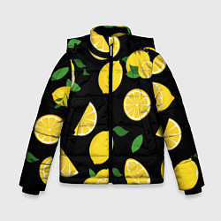 Зимняя куртка для мальчика Лимоны на чёрном