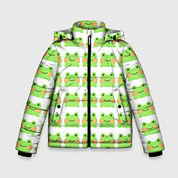 Куртка зимняя для мальчика Лягушка, цвет: 3D-черный